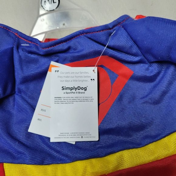 New SimplyDog Halloween Costume Superman Red Blue Dress Up For Medium‎ Large Dog - Picture 11 of 11